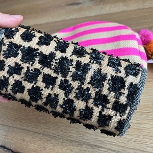 Pink and Tan Striped Kids Pouch